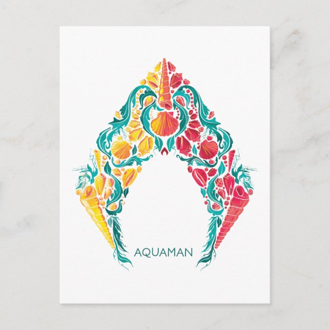 Aquaman | Aquaman & Mera Themed Seashell Logo Postkarte (Vorderseite)