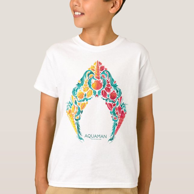 Aquaman | Aquaman & Mera Themed Seashell Logo T-Shirt (Vorderseite)