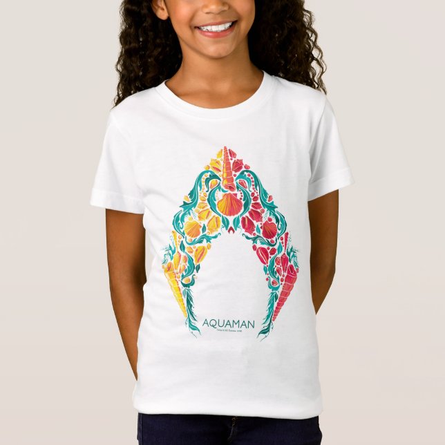 Aquaman | Aquaman & Mera Themed Seashell Logo T-Shirt (Vorderseite)