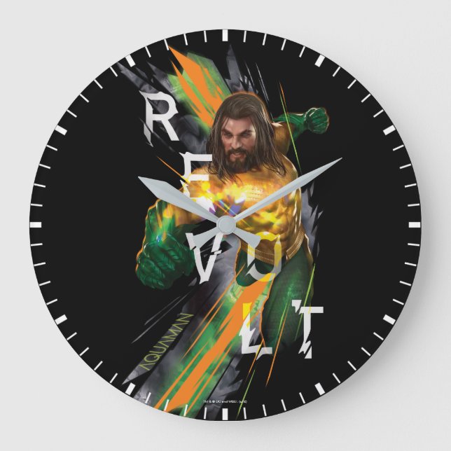 Aquaman | Aquaman "Revolt" Refracted Graphic Große Wanduhr (Vorderseite)