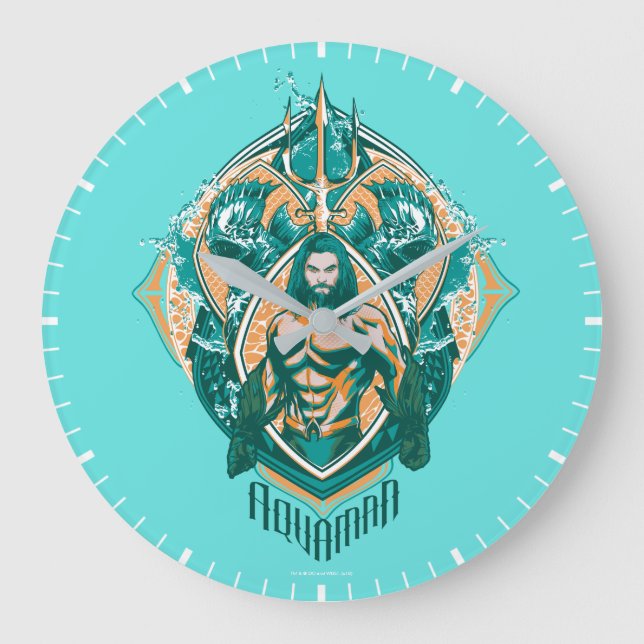 Aquaman | Aquaman & Trenchers Graphic Große Wanduhr (Vorderseite)