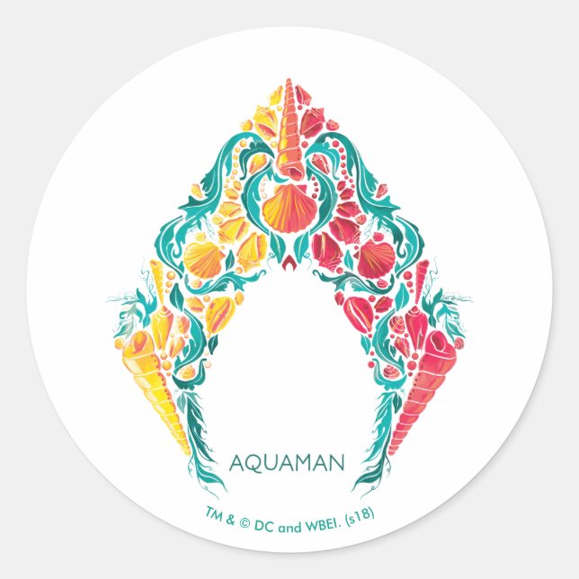 Aquaman | Aquaman u. Mera themenorientiertes Runder Aufkleber (Vorderseite)