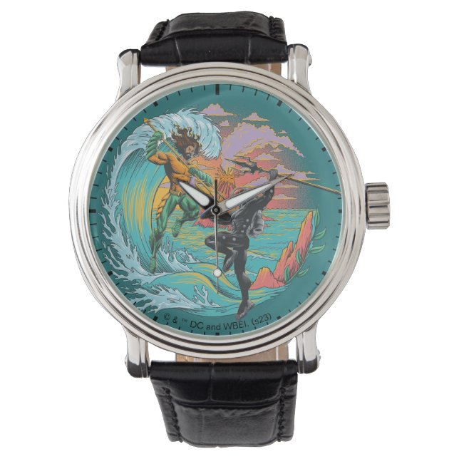 Aquaman & Black Manta Gezeitenwelle Armbanduhr (Vorderseite)