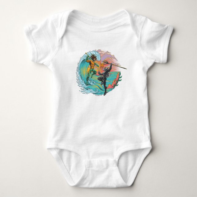 Aquaman & Black Manta Gezeitenwelle Baby Strampler (Vorderseite)