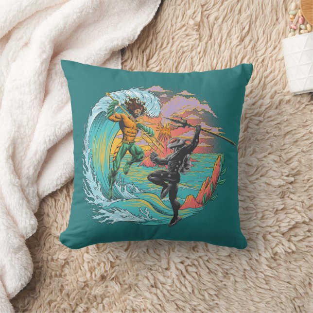 Aquaman & Black Manta Gezeitenwelle Kissen (Decke)