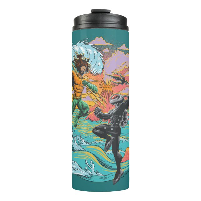 Aquaman & Black Manta Gezeitenwelle Thermosbecher (Vorderseite)