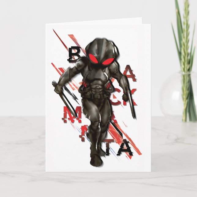 Aquaman | Black Manta Scattered Typografy Graphic Karte (Vorderseite)