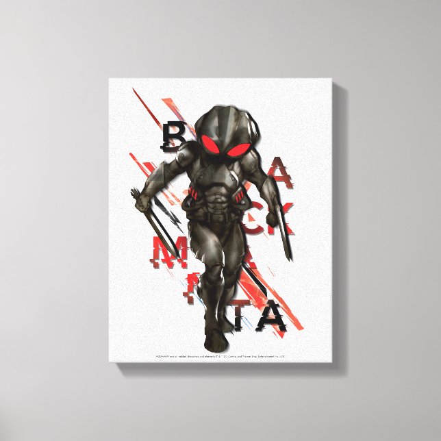 Aquaman | Black Manta Scattered Typografy Graphic Leinwanddruck (Vorderseite)