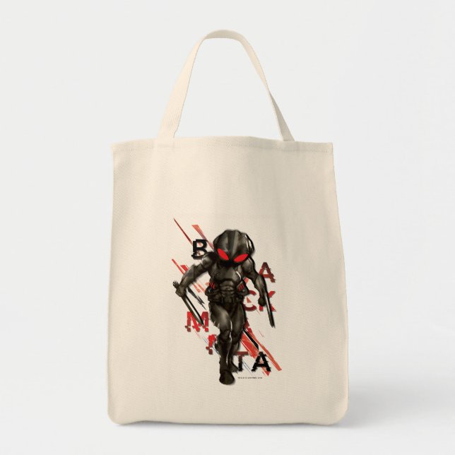 Aquaman | Black Manta Scattered Typografy Graphic Tragetasche (Vorne)