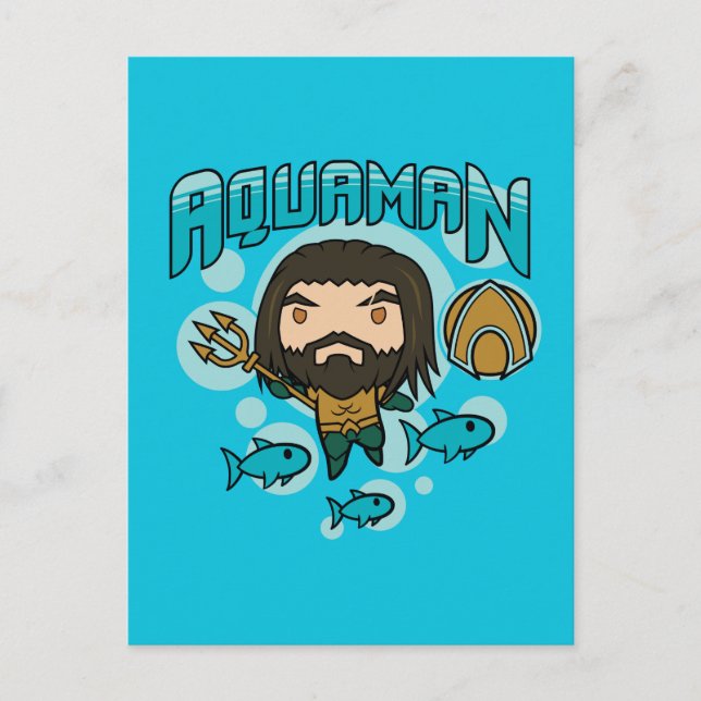 Aquaman | Chibi Aquaman Undersea Graphic Postkarte (Vorderseite)