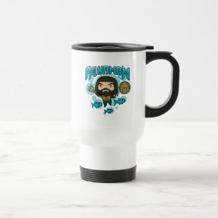 Aquaman   Chibi Aquaman unterseeische Grafik Reisebecher