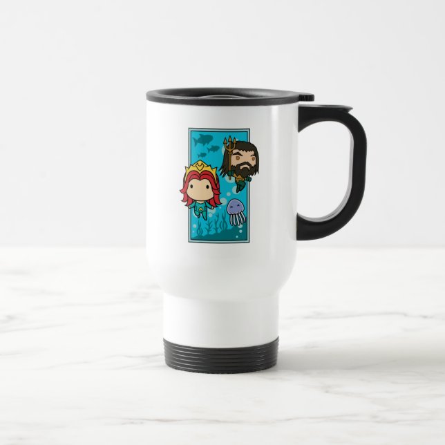 Aquaman | Chibi Mera & Aquaman Undersea Graphic Reisebecher (Rechts)