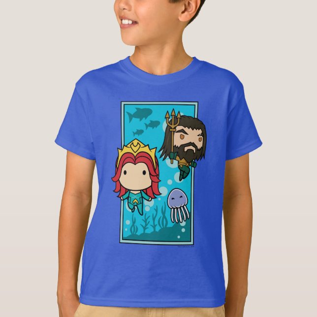 Aquaman | Chibi Mera & Aquaman Undersea Graphic T-Shirt (Vorderseite)