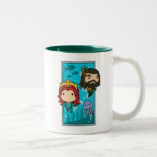 Aquaman   Chibi Mera & Aquaman Undersea Graphic Zweifarbige Tasse