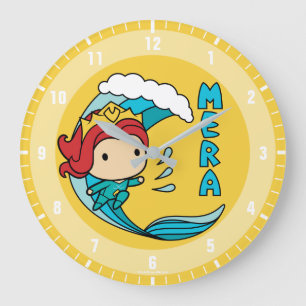 Aquaman   Chibi Mera Reitwellen-Grafik Große Wanduhr