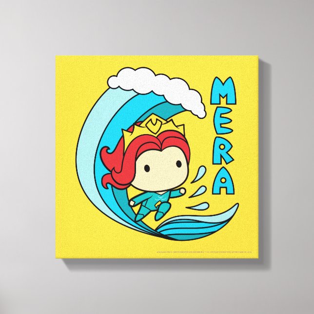 Aquaman | Chibi Mera Riding Wave Graphic Leinwanddruck (Vorderseite)
