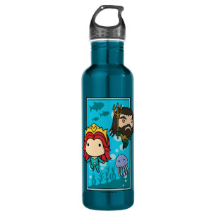 Aquaman   Chibi Mera u. Aquaman unterseeische Edelstahlflasche