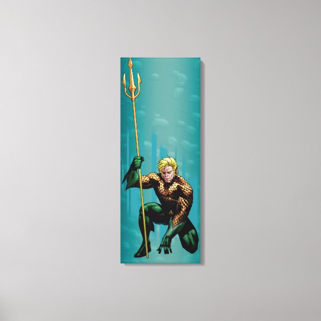 Aquaman Crouching Leinwanddruck (Vorderseite)