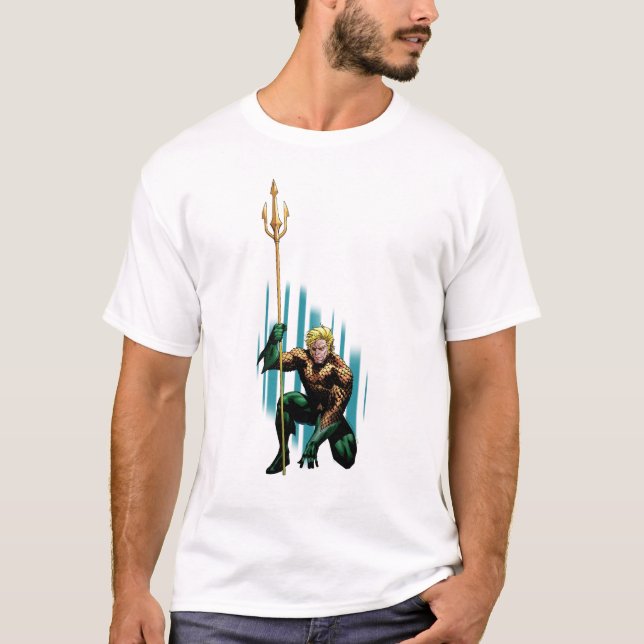 Aquaman Crouching T-Shirt (Vorderseite)