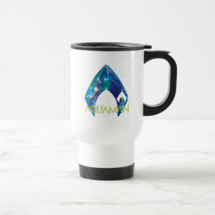 Aquaman   gebrochenes Aquaman Logo Reisebecher