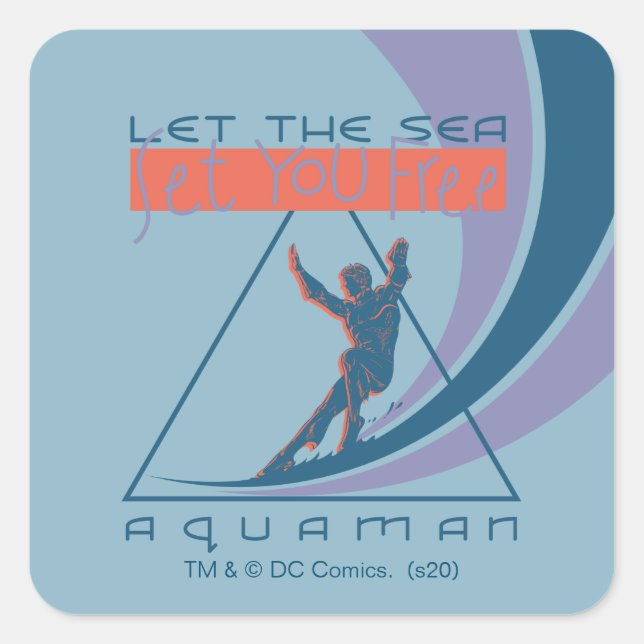 Aquaman | Gelassen Set Sie kostenlos Quadratischer Aufkleber (Vorderseite)