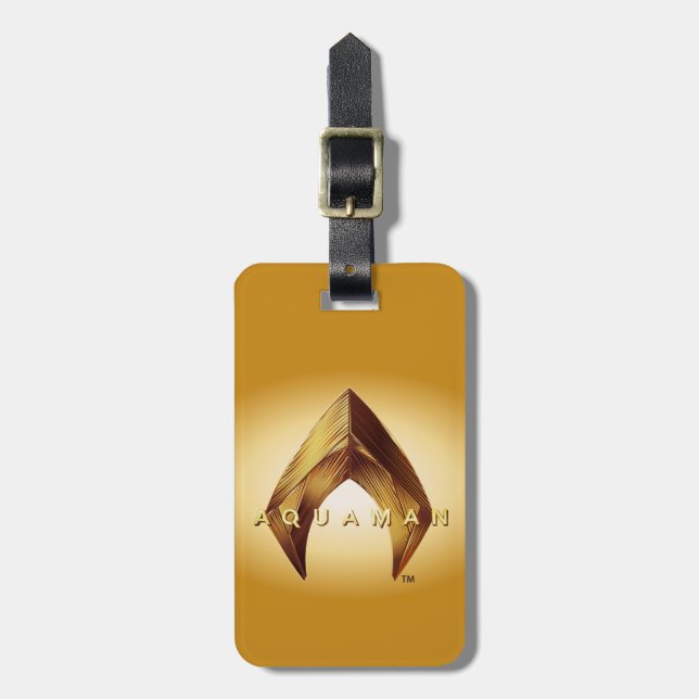 Aquaman | Golden Aquaman Logo Gepäckanhänger (Vorderseite vertikal)
