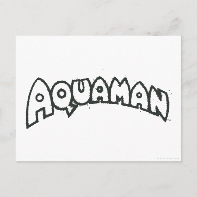 Aquaman Grunge Black Logo 2 Postkarte (Vorderseite)