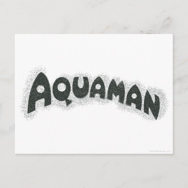 Aquaman Grunge Black Logo Postkarte (Vorderseite)