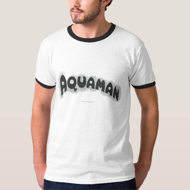 Aquaman Grunge Black Logo T-Shirt (Vorderseite)