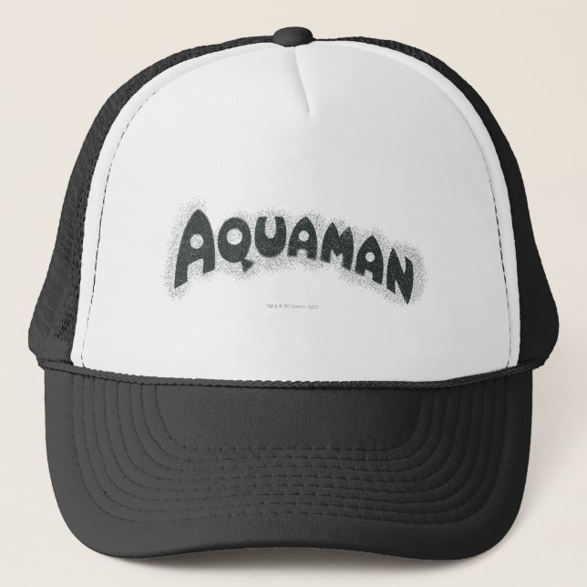 Aquaman Grunge Black Logo Truckerkappe (Vorderseite)