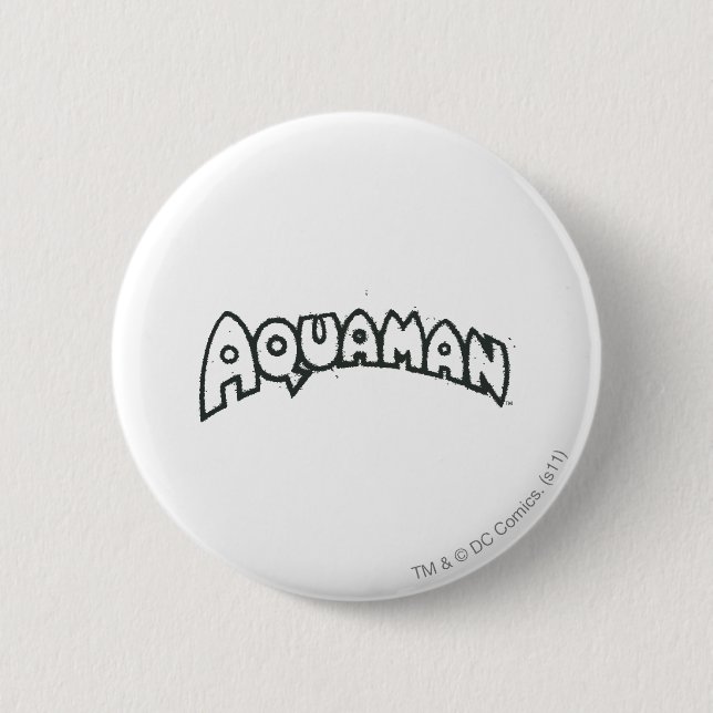 Aquaman Grunge Schwarzes Logo 2 Button (Vorderseite)