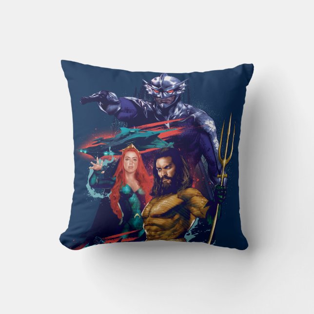 Aquaman | King Orm Versus Mera & Aquaman Kissen (Vorderseite)