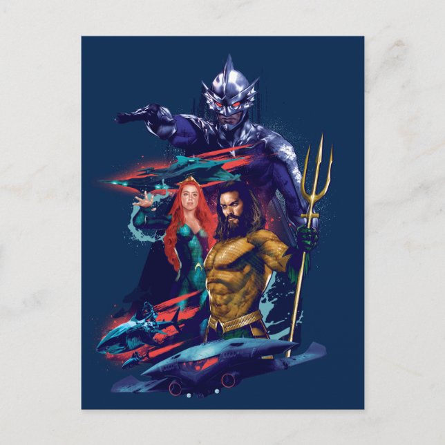 Aquaman | King Orm Versus Mera & Aquaman Postkarte (Vorderseite)