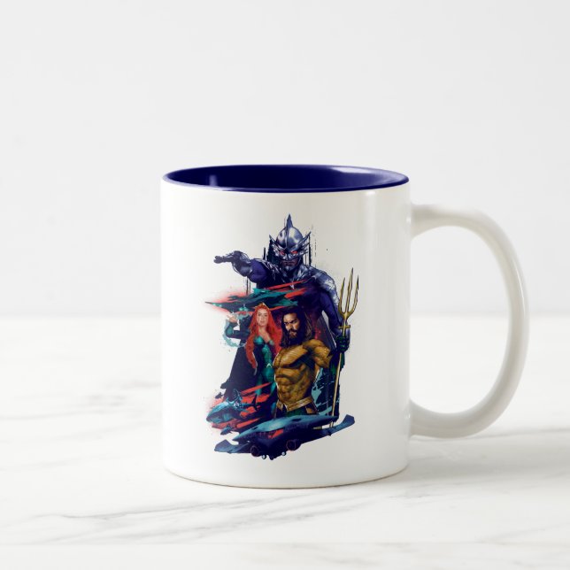 Aquaman | King Orm Versus Mera & Aquaman Zweifarbige Tasse (Rechts)