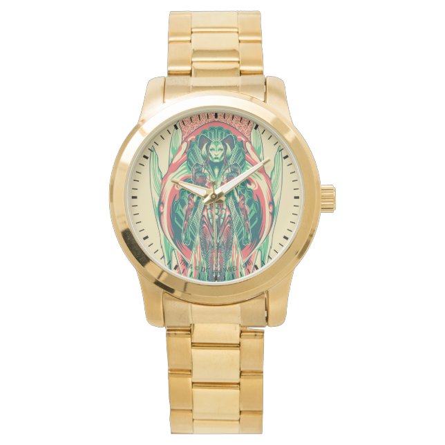 Aquaman | Königin-Fischer-Kunst Nouveau Platte Armbanduhr (Vorderseite)