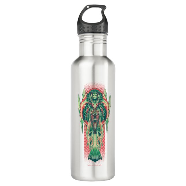 Aquaman | Königin-Fischer-Kunst Nouveau Platte Edelstahlflasche (Vorderseite)