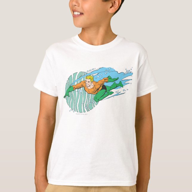 Aquaman Leaps Verlassen T-Shirt (Vorderseite)
