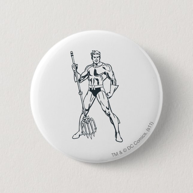 Aquaman mit Pitchfork BW Button (Vorderseite)