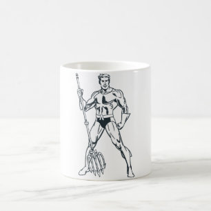 Aquaman mit Pitchfork BW Kaffeetasse