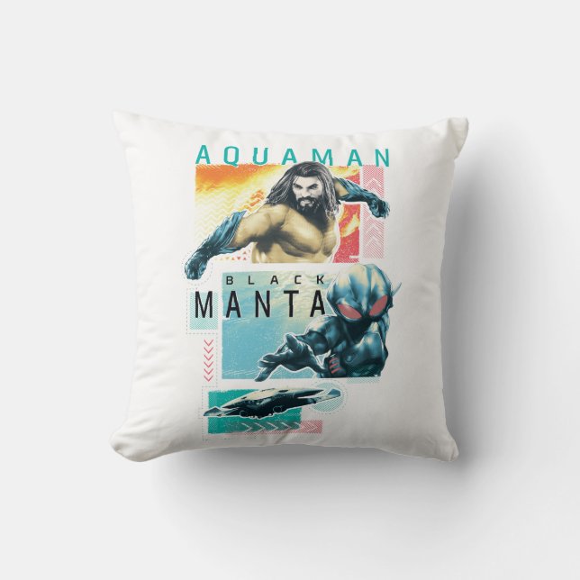 Aquaman | Modernist Aquaman & Black Manta Graphic Kissen (Vorderseite)