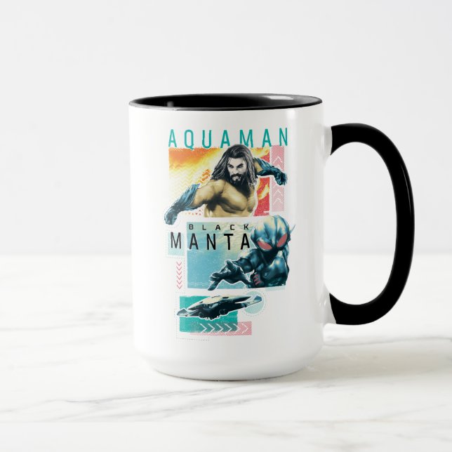 Aquaman | Modernist Aquaman & Black Manta Graphic Tasse (Rechts)