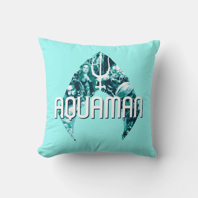 Aquaman | Orin, Meran, Orm & Black Manta in Symbol Kissen (Vorderseite)