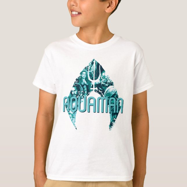 Aquaman | Orin, Meran, Orm & Black Manta in Symbol T-Shirt (Vorderseite)