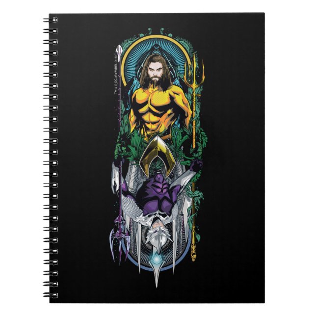 Aquaman | Orin & Orm Reversible Art Nouveau Panel Notizblock (Vorderseite)