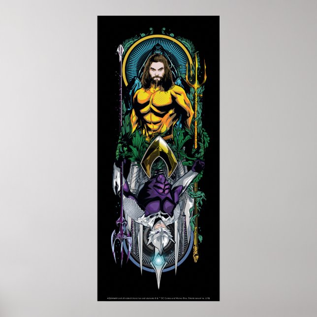 Aquaman | Orin & Orm Reversible Art Nouveau Panel Poster (Vorne)