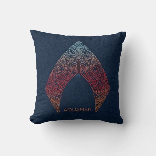 Aquaman | Paisley Aquaman Logo Kissen (Vorderseite)