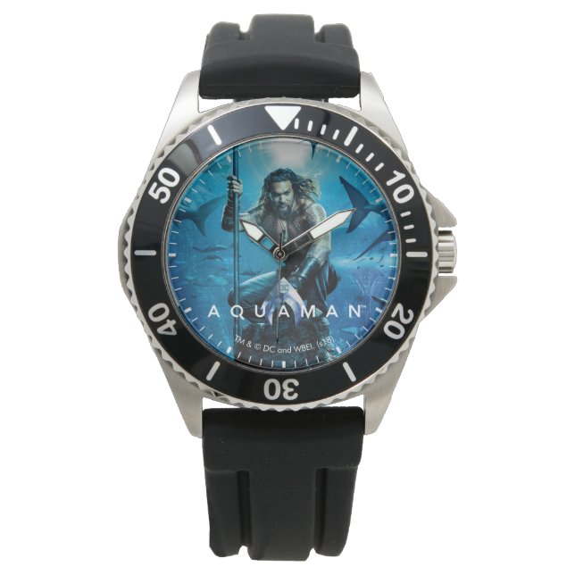 Aquaman | Prince Orin mit Wassertieren Armbanduhr (Vorderseite)