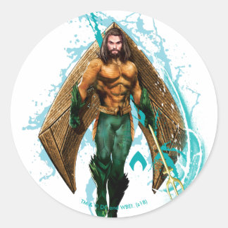 Aquaman | Prinz Orin With Aquaman Logo Runder Aufkleber