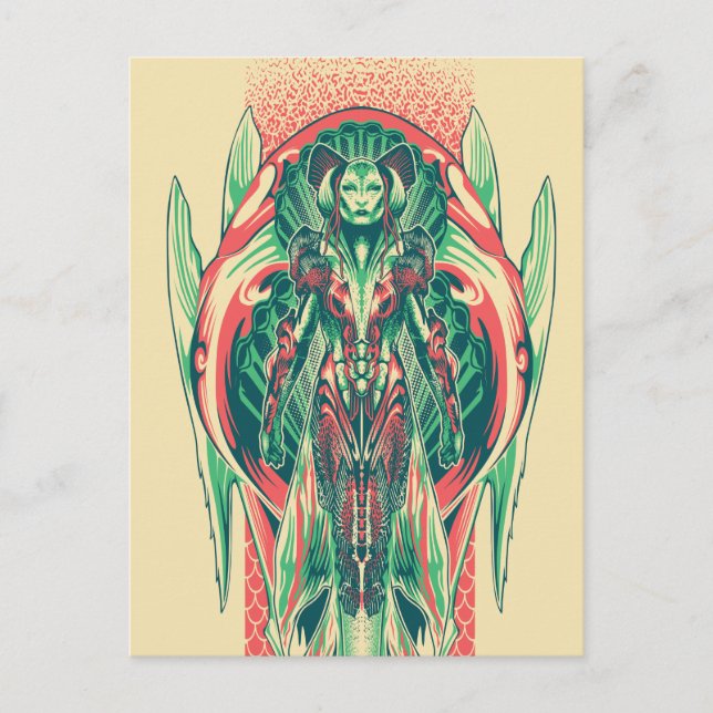 Aquaman | Queen Fisherman Art Nouveau Panel Postkarte (Vorderseite)