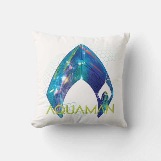 Aquaman | Refracted Aquaman Logo Kissen (Vorderseite)